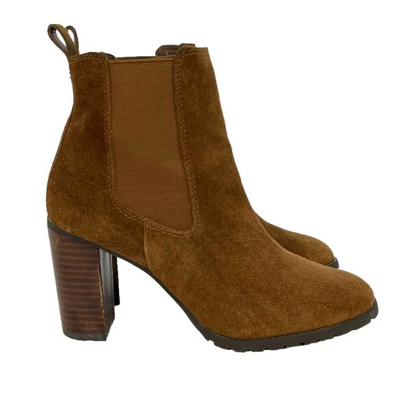 ANTONIO MELANI BOOTIES Women's Size 7 Chestnut Tan SUEDE LEATHER - Picture 1 of 10